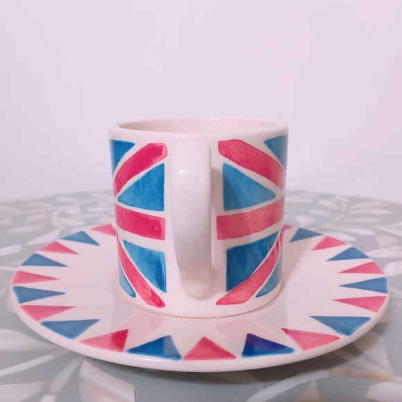 Emma Bridgewater Kitchen Rare Emma Bridgewater Union Jack Espresso Mug Set Mini Cup Saucer